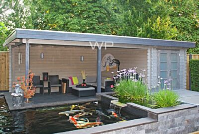 Blokhut Yasmina met overkapping  Woodpro 700x300