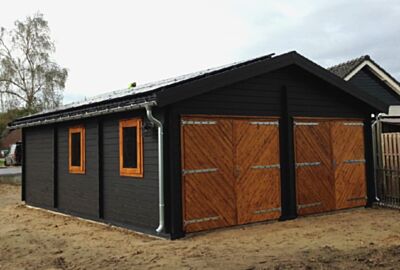 Dubbele houten garage XL - 600x1000 -  44mm