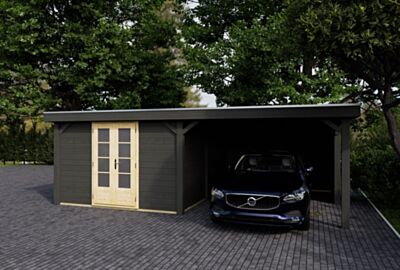 Houten carport CP8 met berging van Lugarde