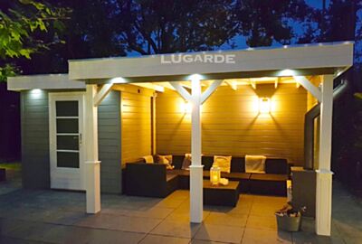 Lugarde tuinhuis PR54 met overkapping Deblokhut.nl