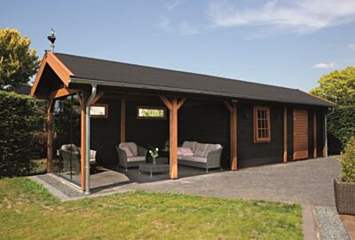 Lugarde tuinhuis PS90 met overkapping