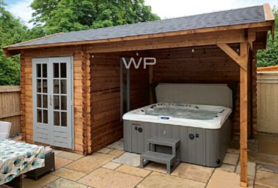 Woodpro blokhut Concetta 28174 overkapping  Deblokhut.nl