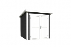 8711615182754-1060178-Tuinhuis-Blokhut-Sara 200x250 Carbon Grey-Wit