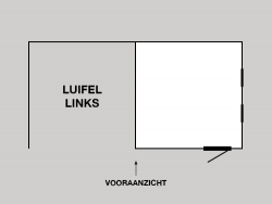 Gespiegeld luifel links